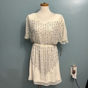 Gianni Bini women’s cream lined dress size small